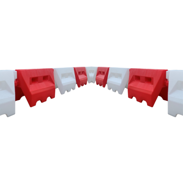 Water Filled 1m Traffic Separator - Red / White