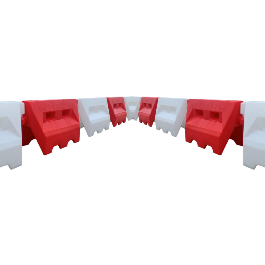 Water Filled 1m Traffic Separator - Red / White