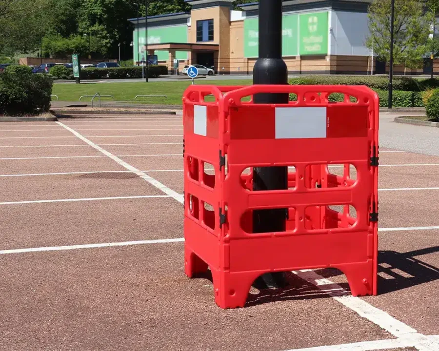 Utility Barrier around a lamppost