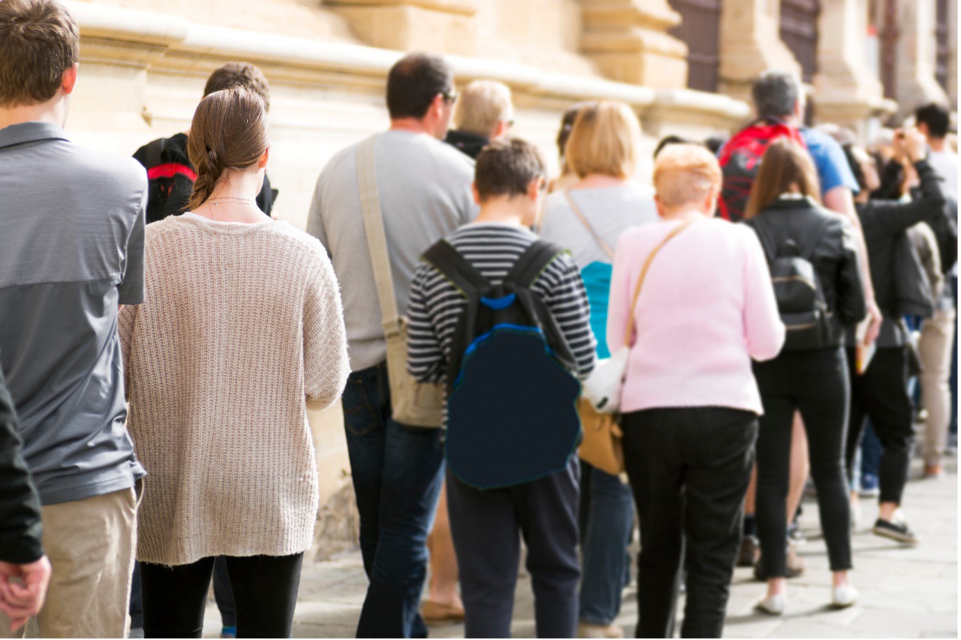 Stock Image of People Queuing up